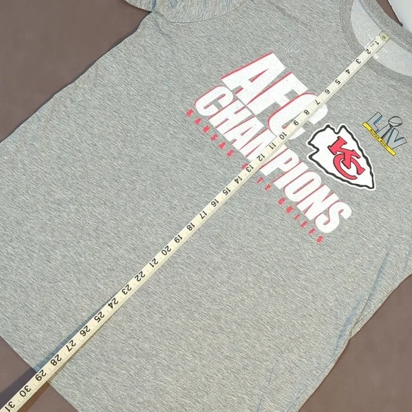 Nike dri-fit AFC champs Kansas City Chiefs NFL Superbowl LIV grey XL tee shirt - Picture 7 of 7